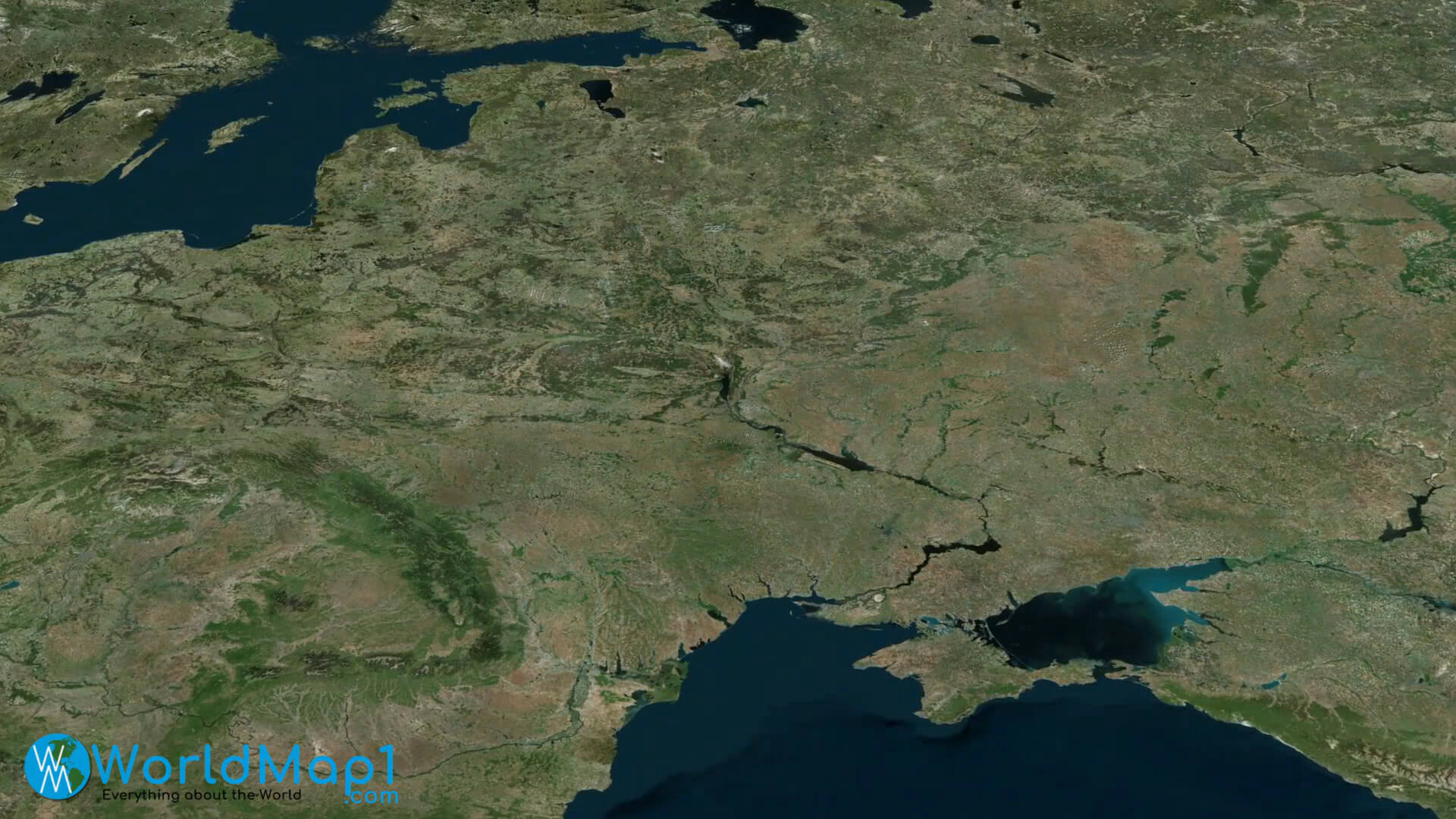 Satellite Map of Ukraine
